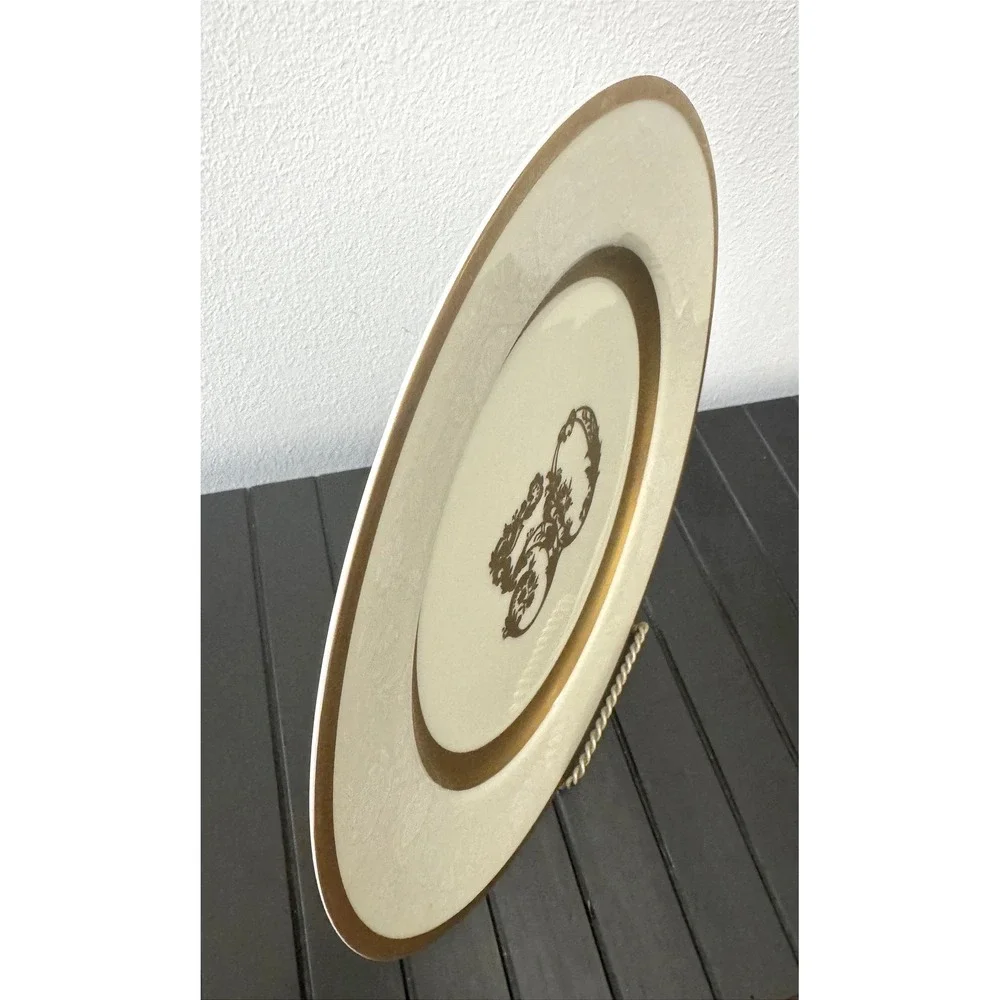 Vintage Mikasa Cream & Gold Decorative Display Plate Cottagecore Home Decor